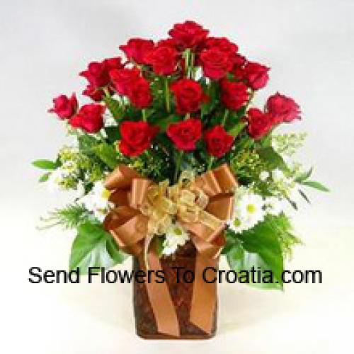 Bonitas 25 Rosas e 11 Gerberas