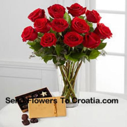 11 Red Roses with Yummy Godiva Chocolates