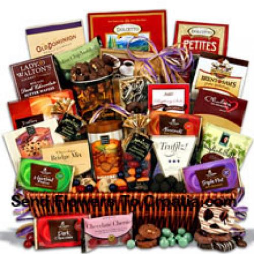 Mandje met Assortiment Chocolade