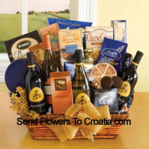 Cesto Regalo con Vino e Snack Prelibati